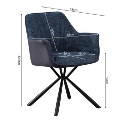 Eetkamerstoelen^Huisenthuis Armstoel Jan Bouclé – Set van 2 Blauw