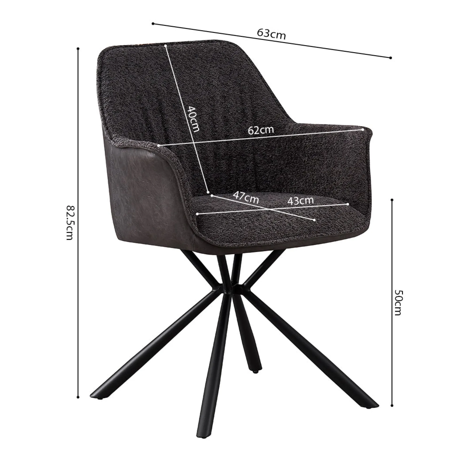 Eetkamerstoelen^Huisenthuis Armstoel Jan Bouclé – Set van 2 Lichtgrijs