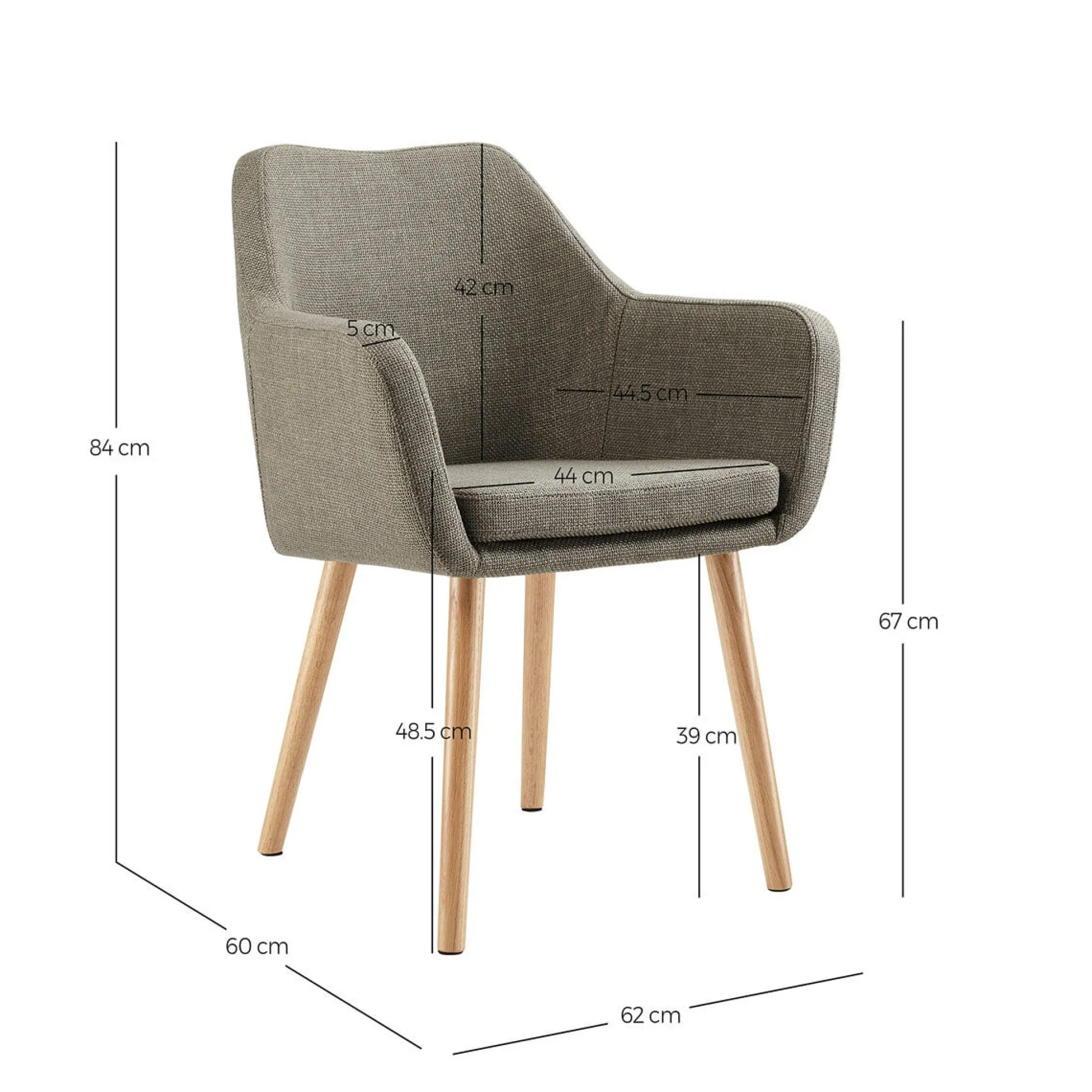 Eetkamerstoelen^Huisenthuis Armstoel Jonne Bruin