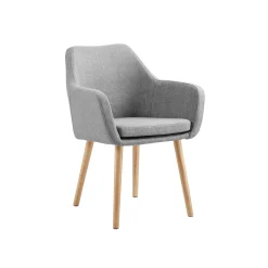 Eetkamerstoelen^Huisenthuis Armstoel Jonne Lichtgrijs