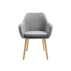 Eetkamerstoelen^Huisenthuis Armstoel Jonne Lichtgrijs