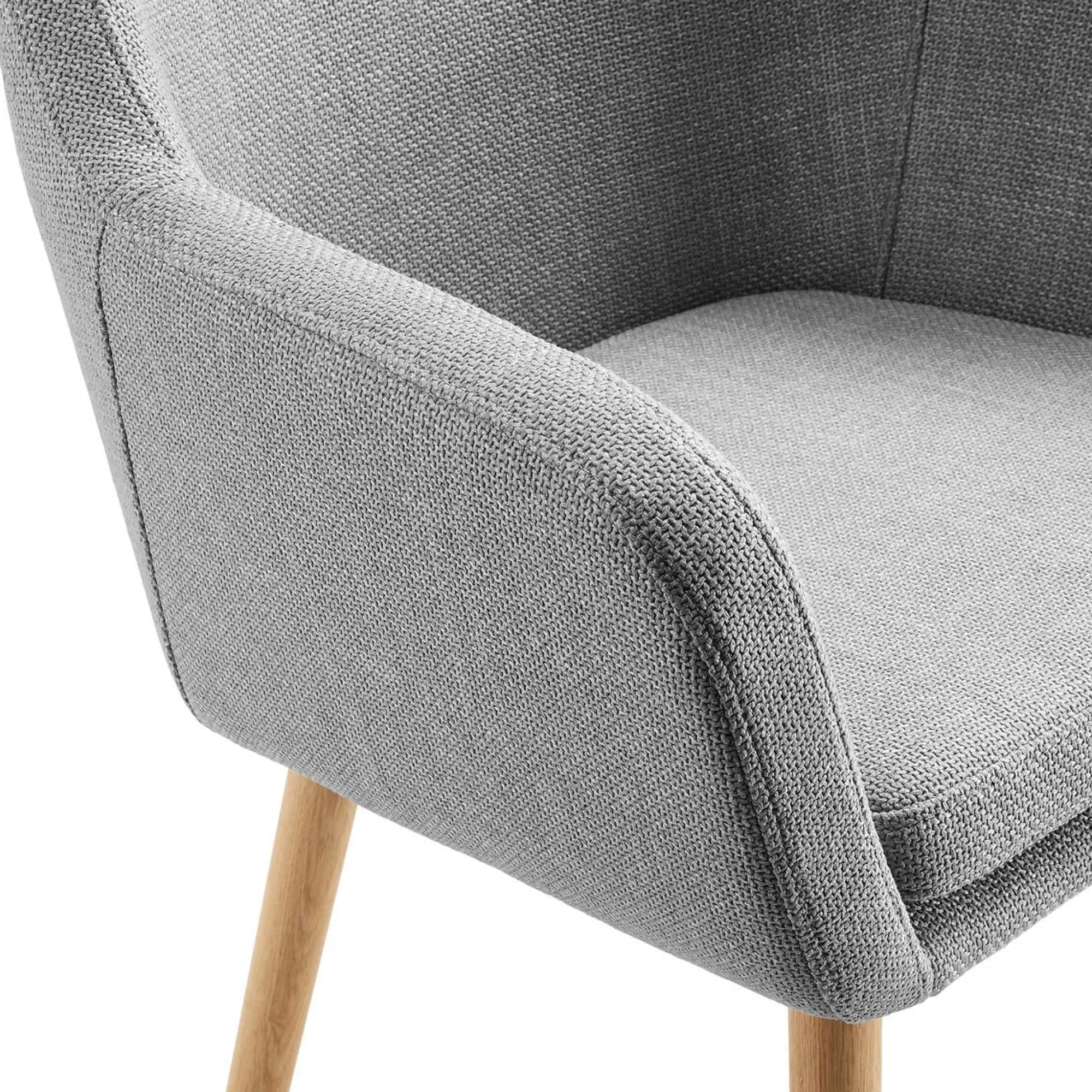 Eetkamerstoelen^Huisenthuis Armstoel Jonne Lichtgrijs