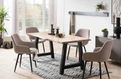 Eetkamerstoelen^Huisenthuis Armstoel Kate Bouclé – Set van 2 Taupe
