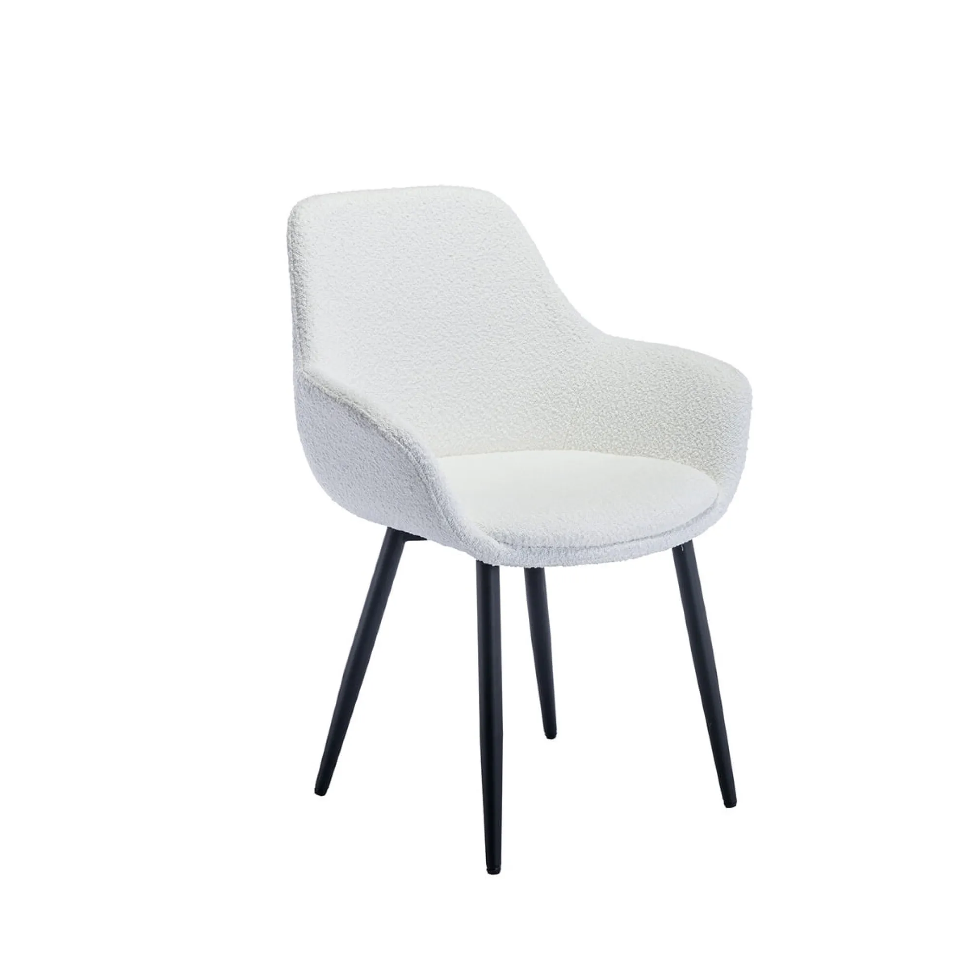 Eetkamerstoelen^Huisenthuis Armstoel Kate Bouclé – Set van 2 Wit