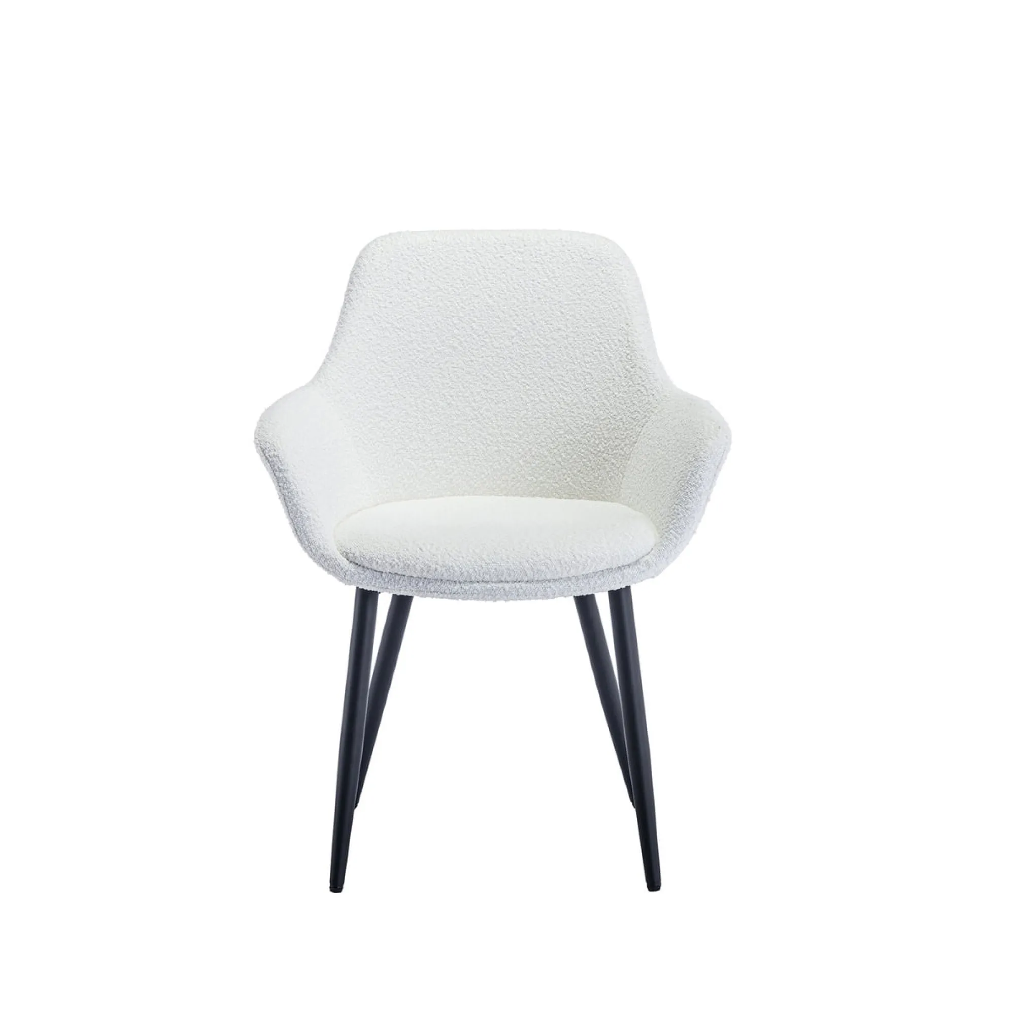 Eetkamerstoelen^Huisenthuis Armstoel Kate Bouclé – Set van 2 Wit