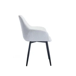 Eetkamerstoelen^Huisenthuis Armstoel Kate Bouclé – Set van 2 Wit