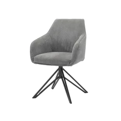 Eetkamerstoelen^Huisenthuis Armstoel Lise Ribstof Antraciet