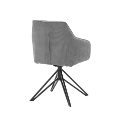Eetkamerstoelen^Huisenthuis Armstoel Lise Ribstof Antraciet