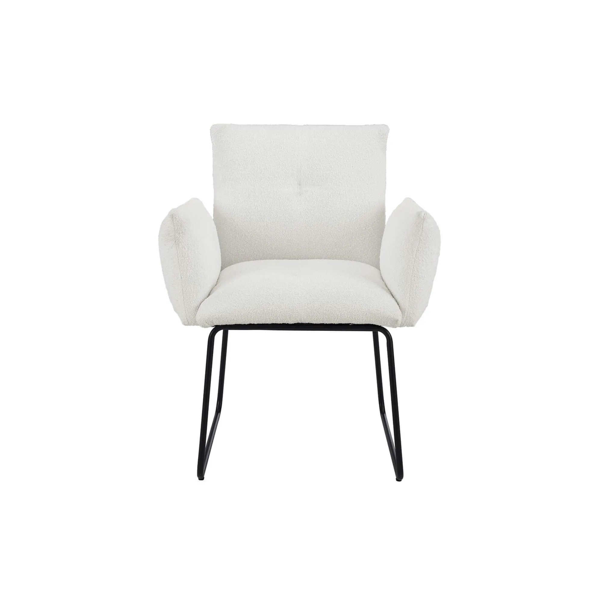 Eetkamerstoelen^Huisenthuis Armstoel Lizzie Bouclé Wit
