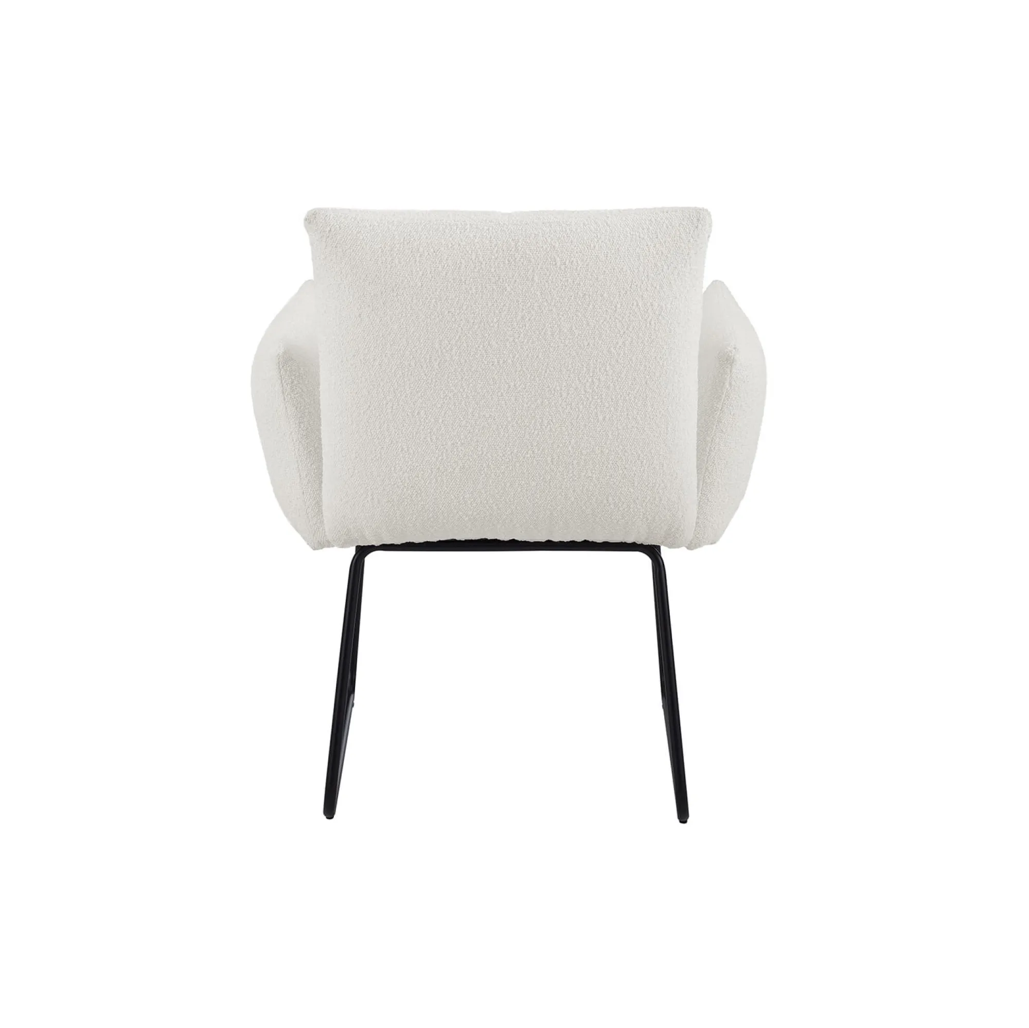 Eetkamerstoelen^Huisenthuis Armstoel Lizzie Bouclé Wit