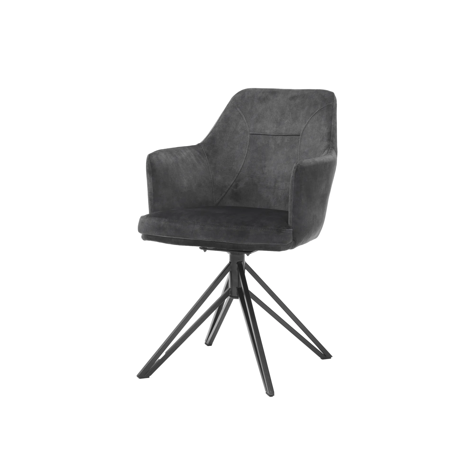 Eetkamerstoelen^Huisenthuis Armstoel Melvin Stof – Set van 2 Antraciet