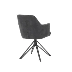 Eetkamerstoelen^Huisenthuis Armstoel Melvin Stof – Set van 2 Antraciet