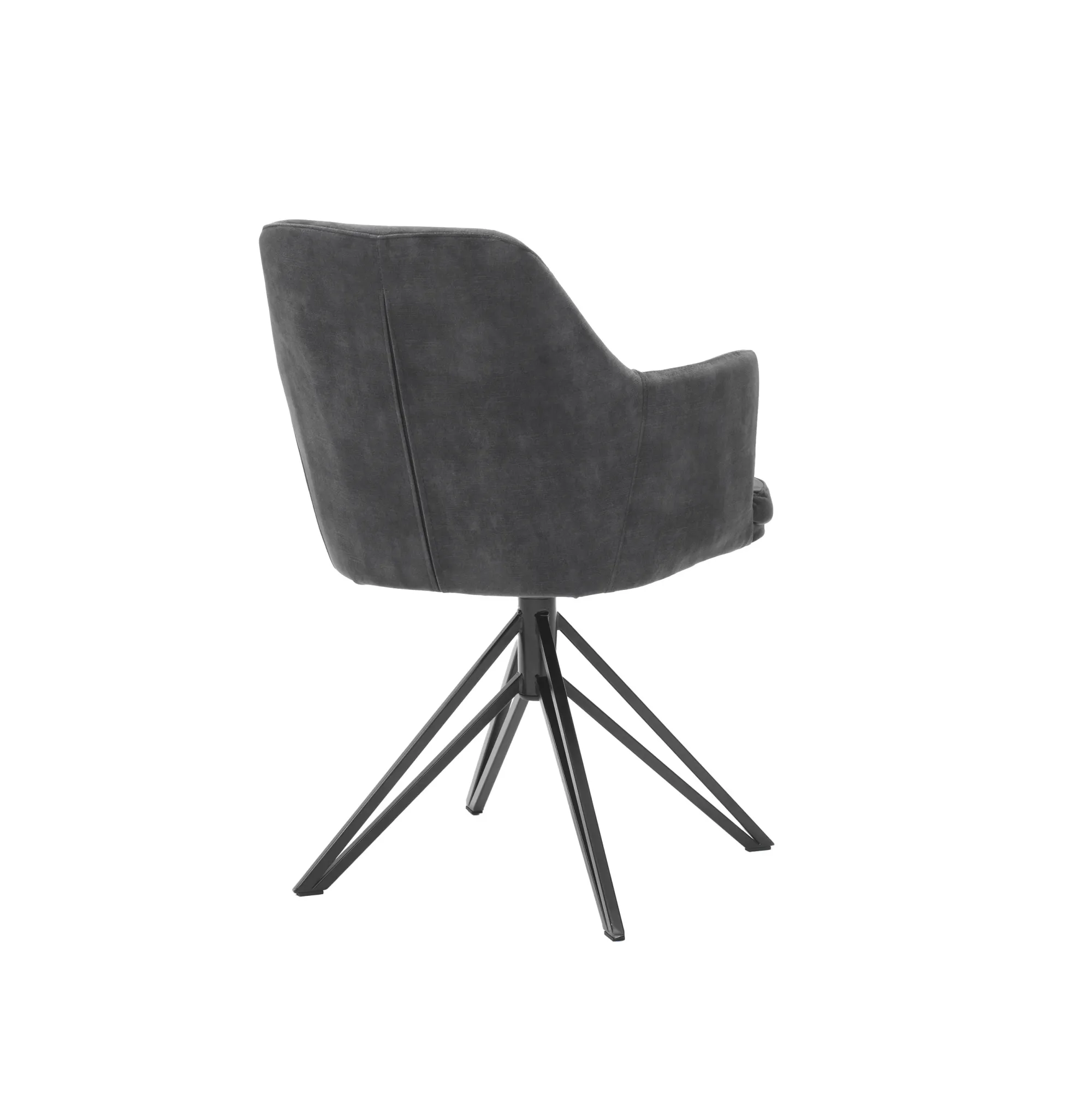 Eetkamerstoelen^Huisenthuis Armstoel Melvin Stof – Set van 2 Antraciet