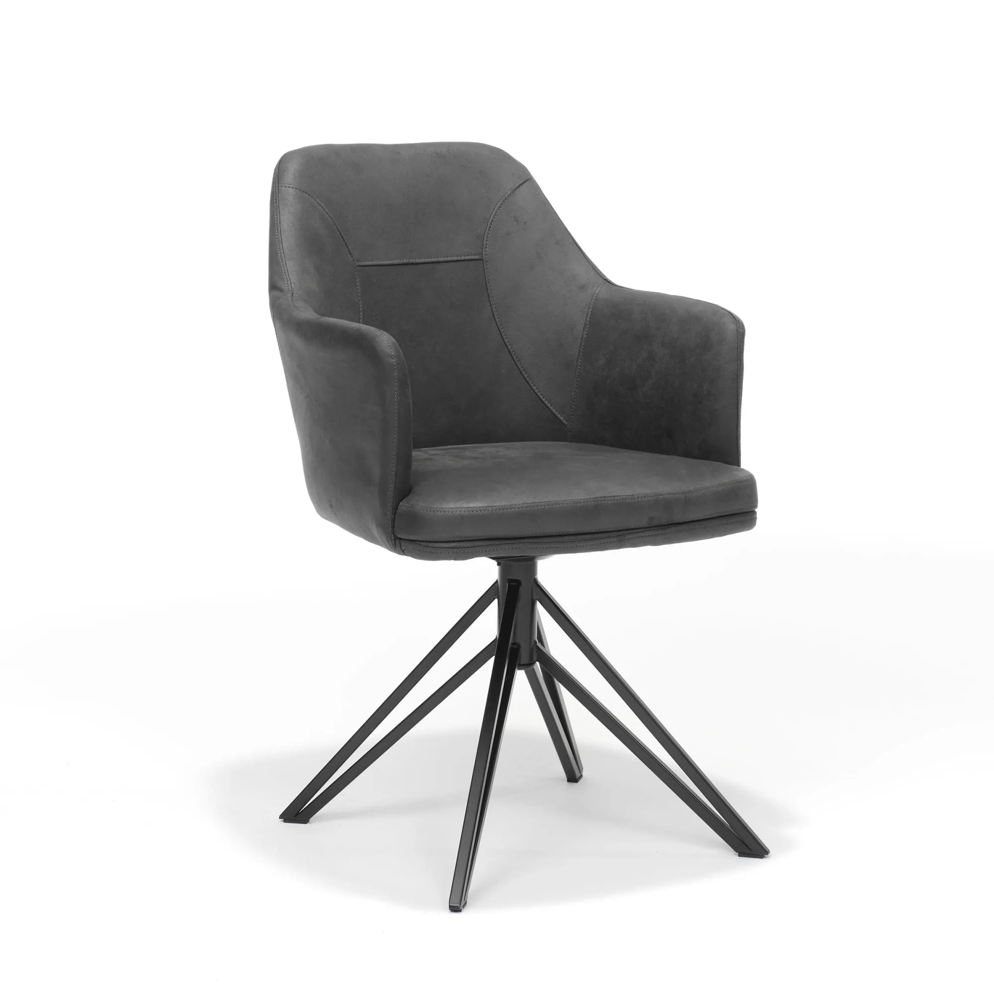 Eetkamerstoelen^Huisenthuis Armstoel Melvin – Set van 2 Antraciet