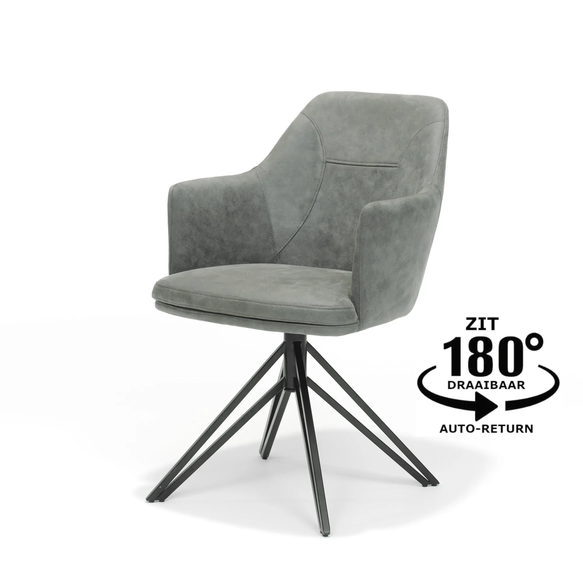 Eetkamerstoelen^Huisenthuis Armstoel Melvin – Set van 2 Groen