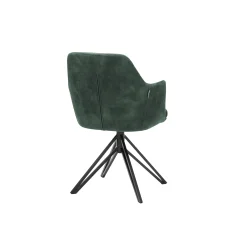 Eetkamerstoelen^Huisenthuis Armstoel Melvin Stof – Set van 2 Groen