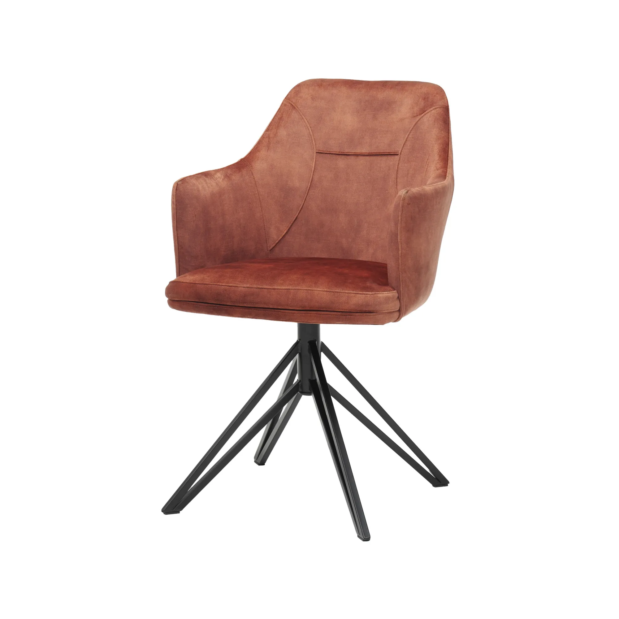 Eetkamerstoelen^Huisenthuis Armstoel Melvin Stof – Set van 2 Koper