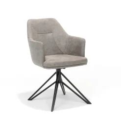 Eetkamerstoelen^Huisenthuis Armstoel Melvin – Set van 2 Pebble