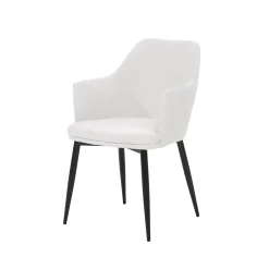 Eetkamerstoelen^Huisenthuis Armstoel Mona Teddy – Set van 2 Ivoor