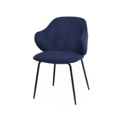 Eetkamerstoelen^Huisenthuis Armstoel Novi Blauw – Set van 2 Donkerblauw