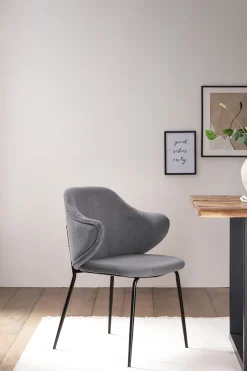 Eetkamerstoelen^Huisenthuis Armstoel Novi Grijs – Set van 2 Grijs, Zwart