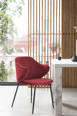 Eetkamerstoelen^Huisenthuis Armstoel Novi Rood – Set van 2 Paars, Rood