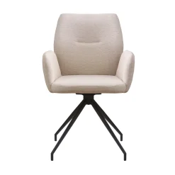 Eetkamerstoelen^Huisenthuis Armstoel Sonja Stof Beige