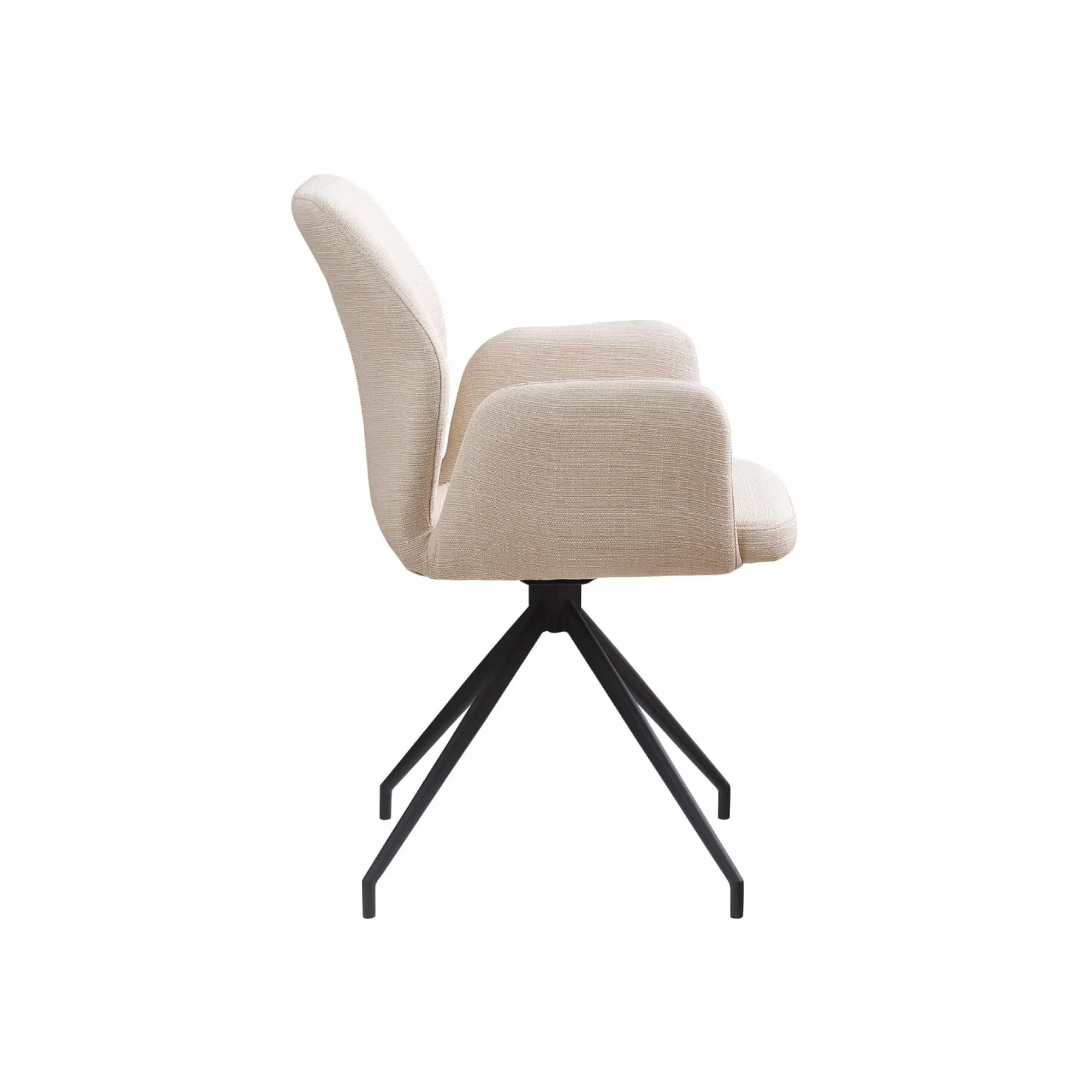 Eetkamerstoelen^Huisenthuis Armstoel Sonja Stof Beige