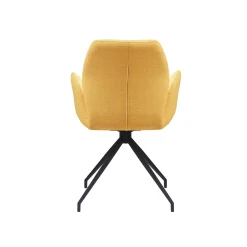 Eetkamerstoelen^Huisenthuis Armstoel Sonja Stof Geel