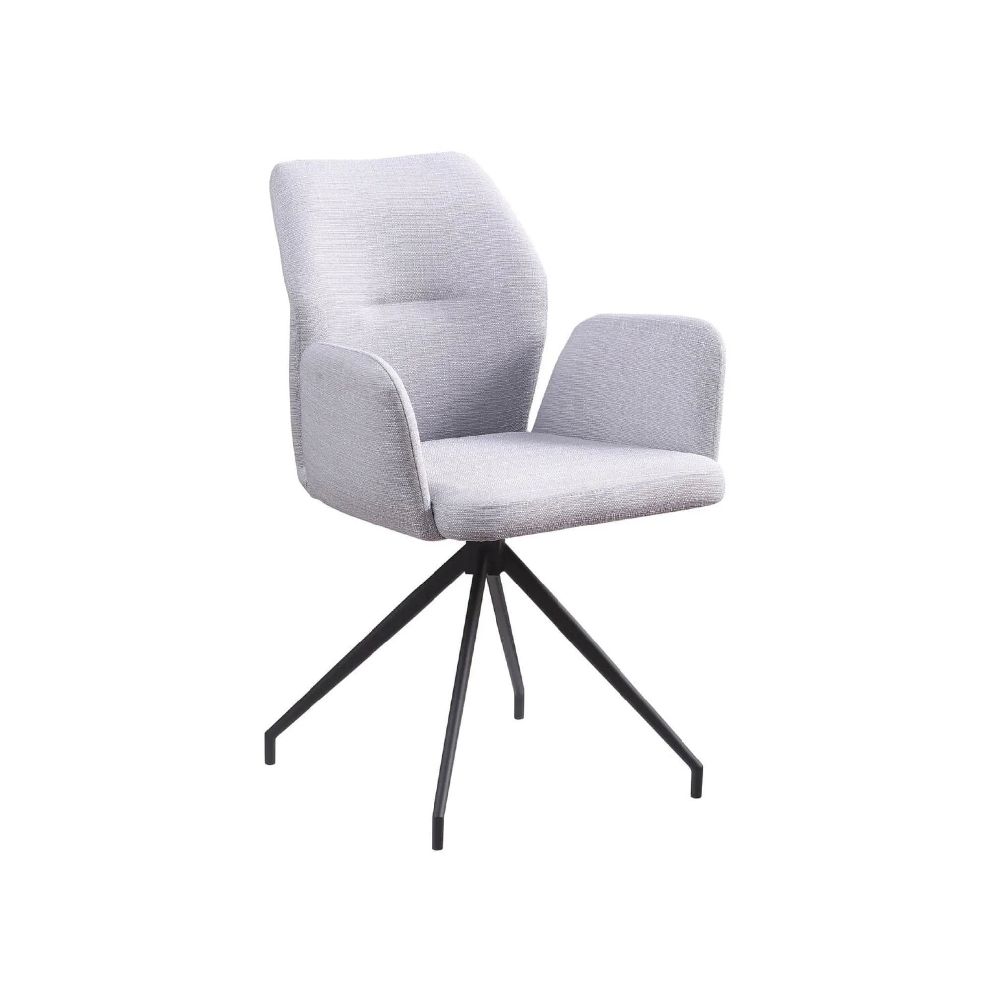 Eetkamerstoelen^Huisenthuis Armstoel Sonja Stof Lichtgrijs