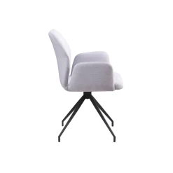 Eetkamerstoelen^Huisenthuis Armstoel Sonja Stof Lichtgrijs