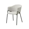 Eetkamerstoelen^Huisenthuis Armstoel Vieve Lichtgrijs Ribstof – Set van 2