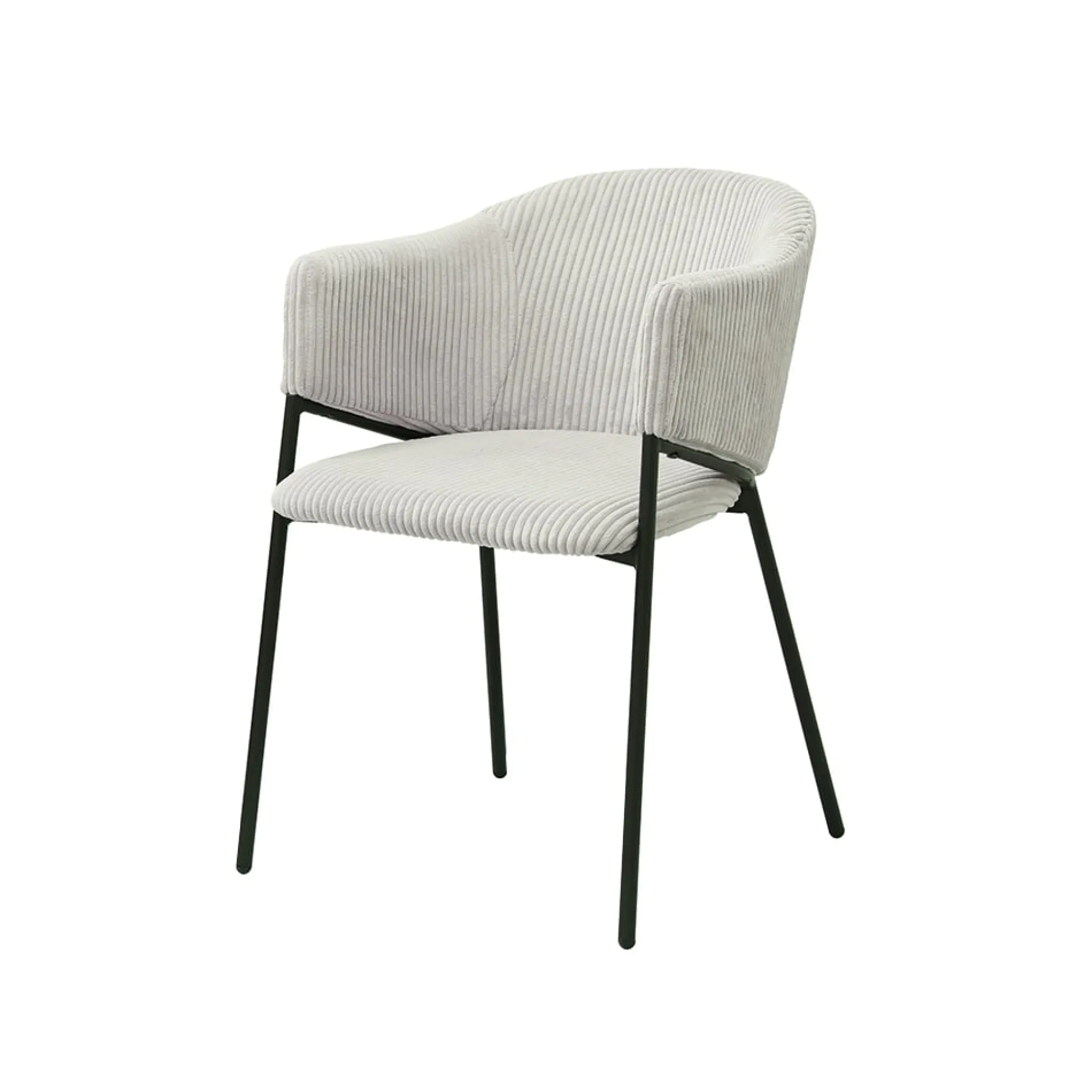 Eetkamerstoelen^Huisenthuis Armstoel Vieve Lichtgrijs Ribstof – Set van 2