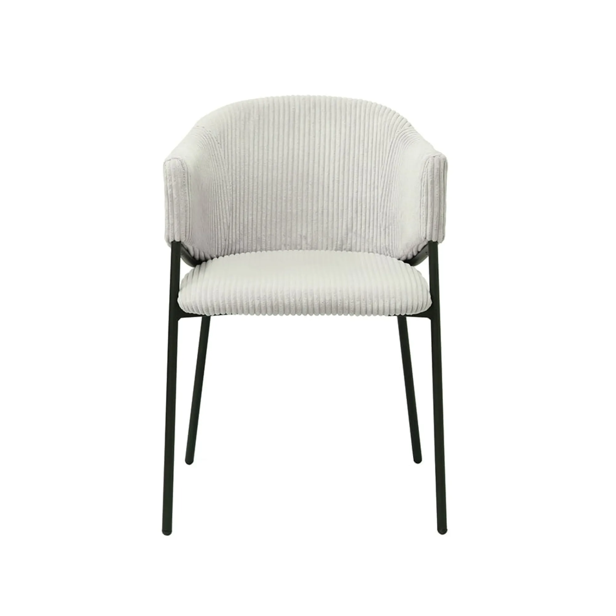 Eetkamerstoelen^Huisenthuis Armstoel Vieve Lichtgrijs Ribstof – Set van 2