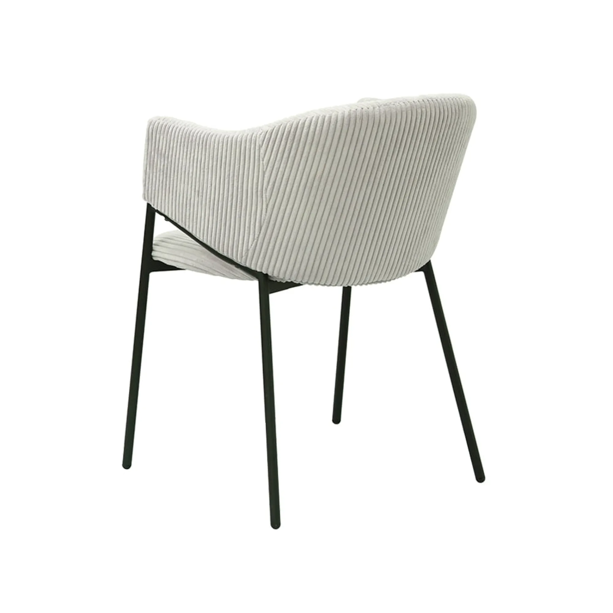Eetkamerstoelen^Huisenthuis Armstoel Vieve Lichtgrijs Ribstof – Set van 2