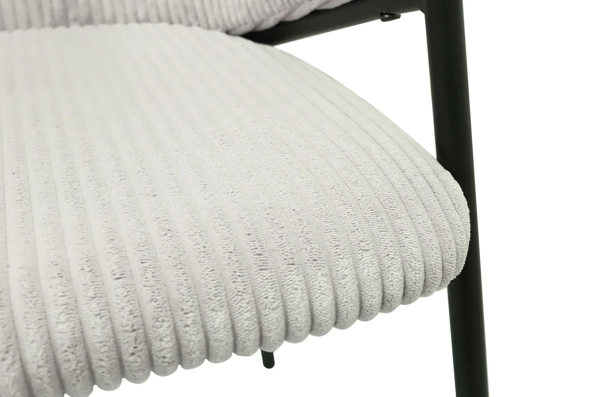 Eetkamerstoelen^Huisenthuis Armstoel Vieve Lichtgrijs Ribstof – Set van 2