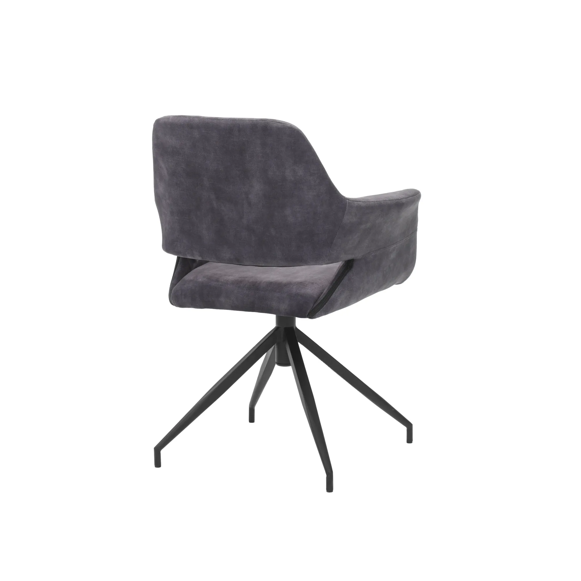 Eetkamerstoelen^Huisenthuis Armstoel Vivian Velours – Set van 2 Antraciet