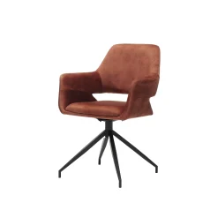 Eetkamerstoelen^Huisenthuis Armstoel Vivian Velours – Set van 2 Koper