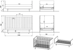 Peuterbedden^Huisenthuis Babybed Elias Grijs