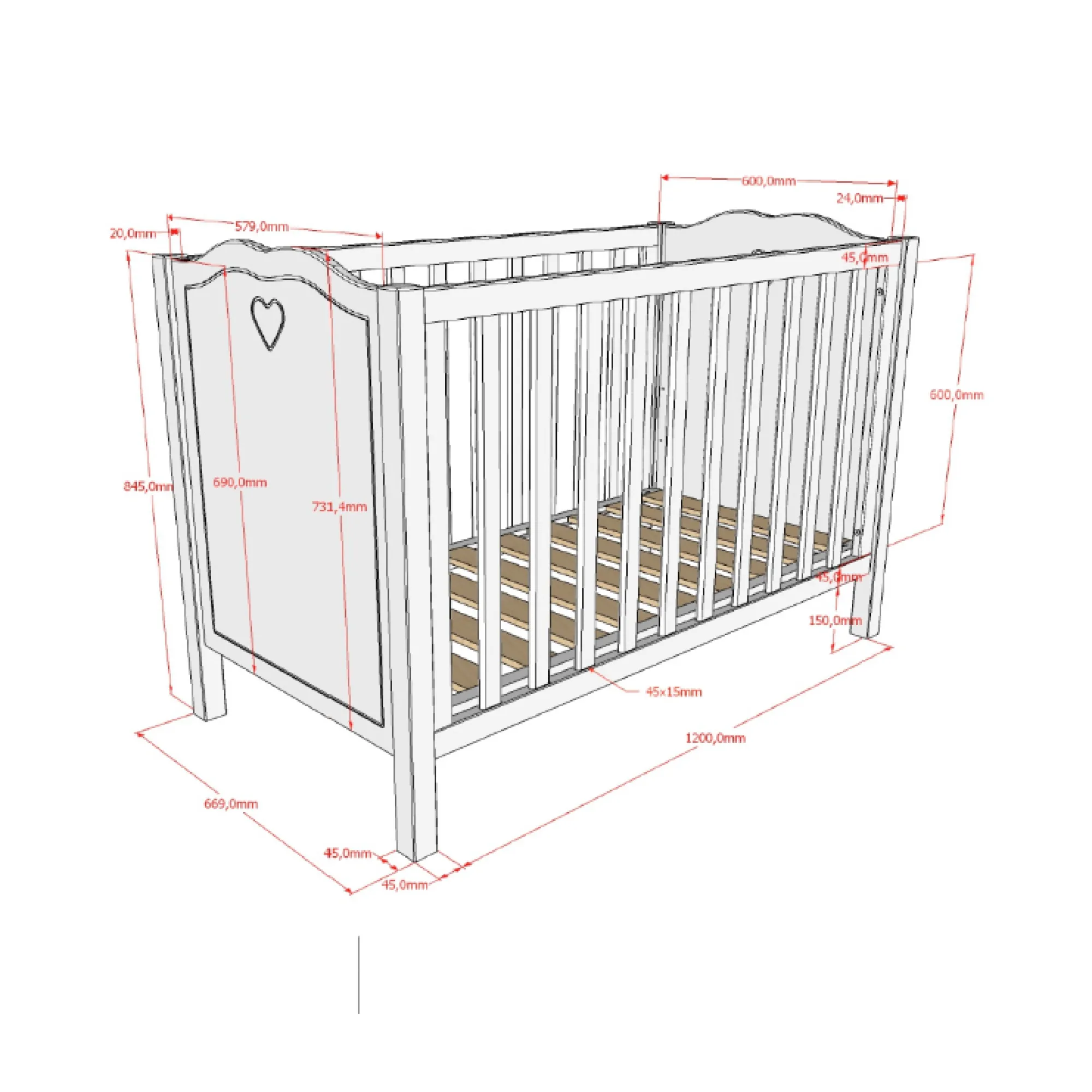 Babyledikanten^Huisenthuis Babybed Fenna Wit