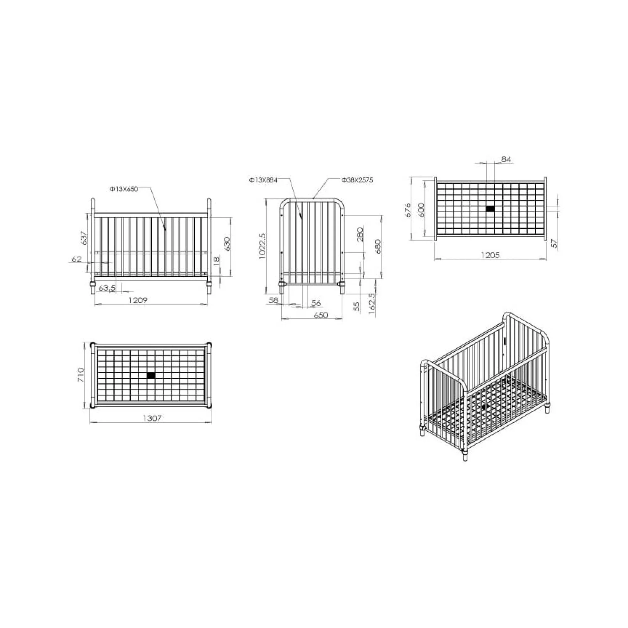 Babyledikanten^Huisenthuis Babybed Jay Blauw