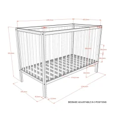 Babyledikanten^Huisenthuis Babybed Taylor Antraciet