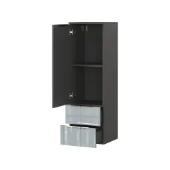 Badkamerkasten^Huisenthuis Badkamer Kolomkast Philip Grafiet-Zilver 111 cm