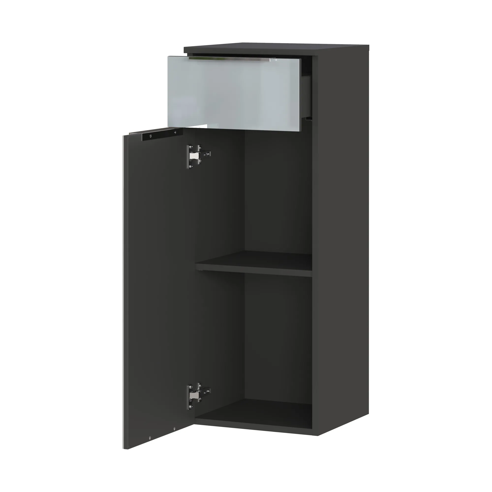 Badkamerkasten^Huisenthuis Badkamer Kolomkast Philip Grafiet-Zilver 93 cm
