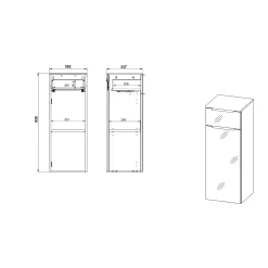 Badkamerkasten^Huisenthuis Badkamer Kolomkast Philip Grafiet-Zilver 93 cm
