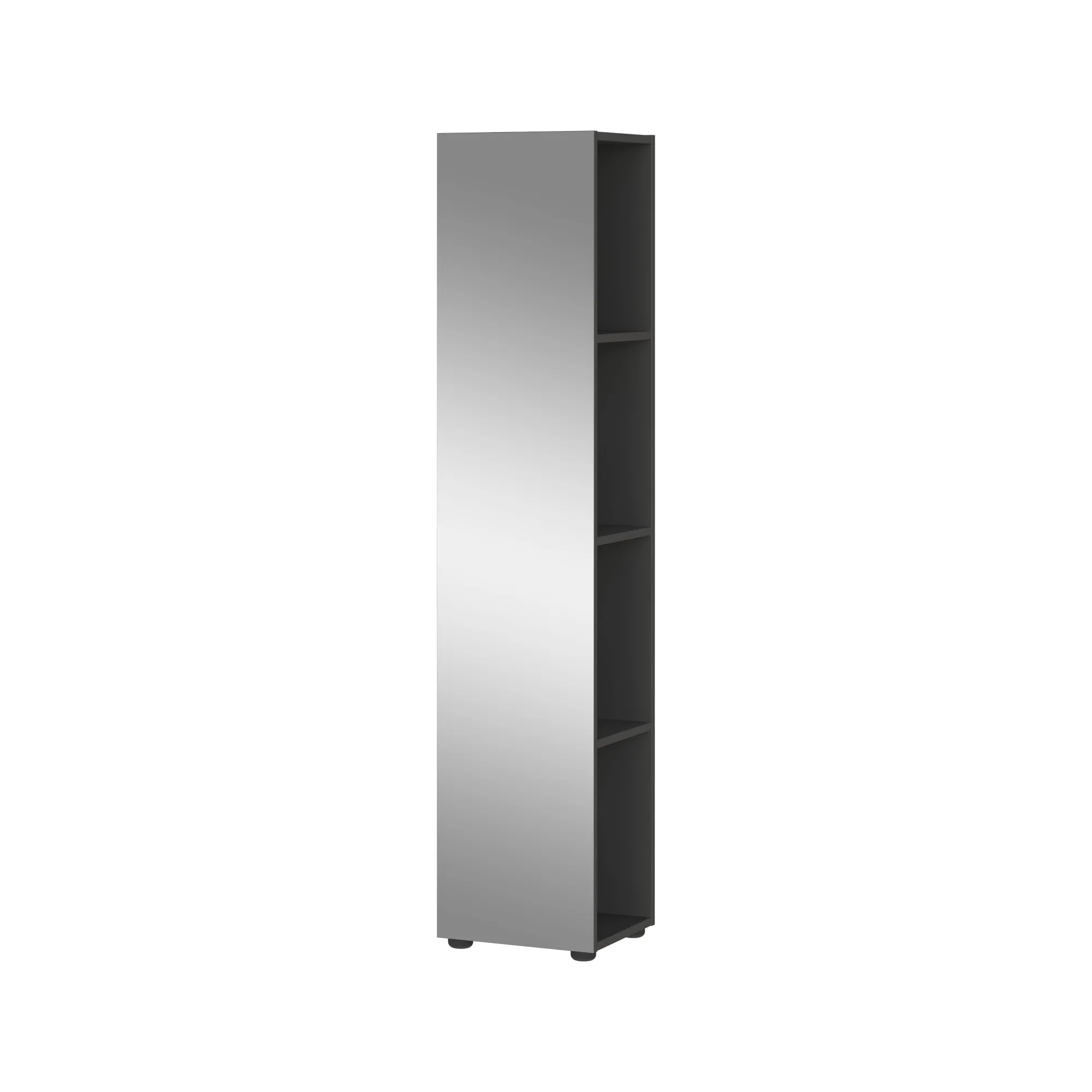 Badkamerkasten^Huisenthuis Badkamer Kolomkast Philip Grafiet-Zilver 144 cm