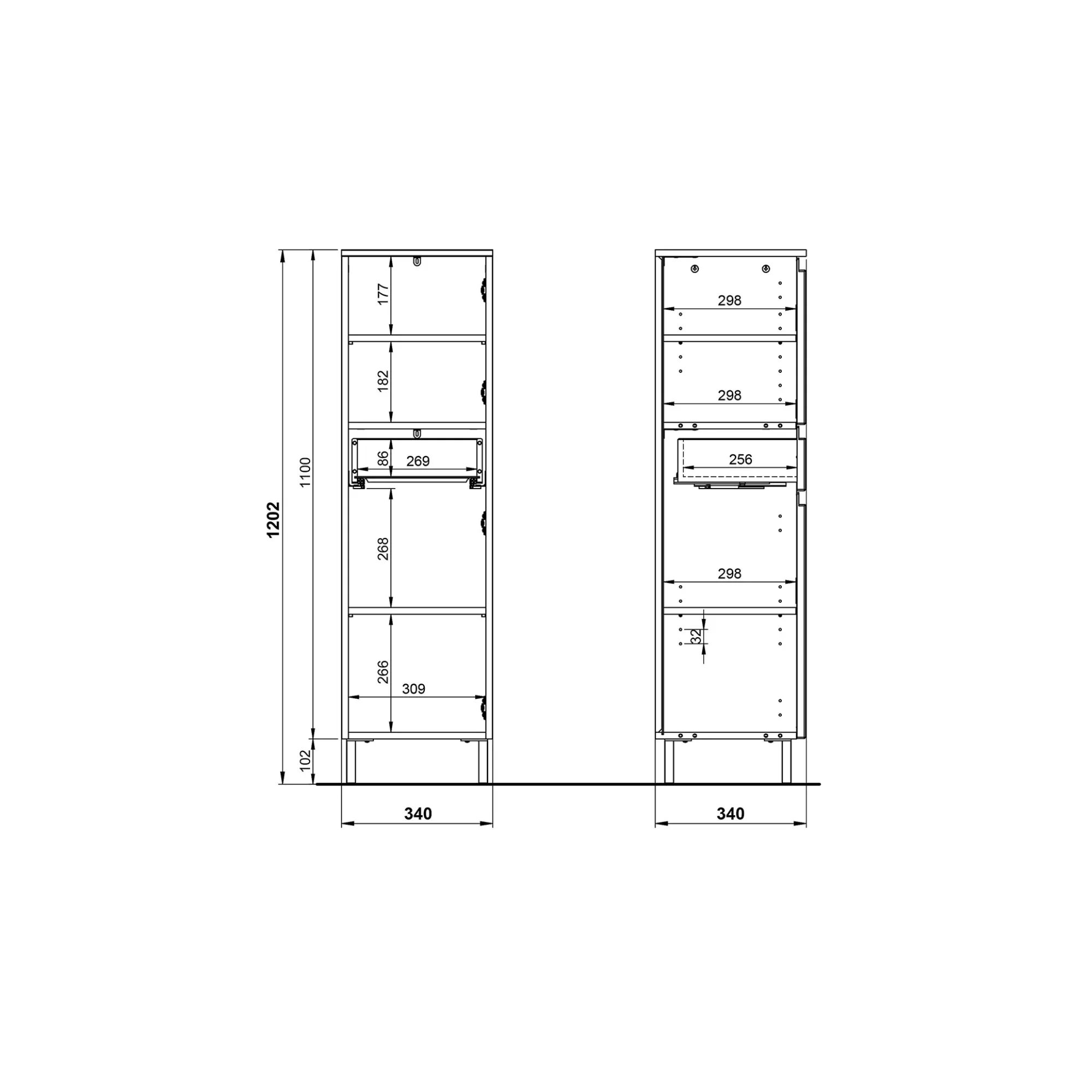 Badkamerkasten^Huisenthuis Badkamer Kolomkast Samos Eiken 120 cm