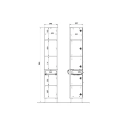 Badkamerkasten^Huisenthuis Badkamer kolomkast Serpa 190 cm Kasjmier Walnoot