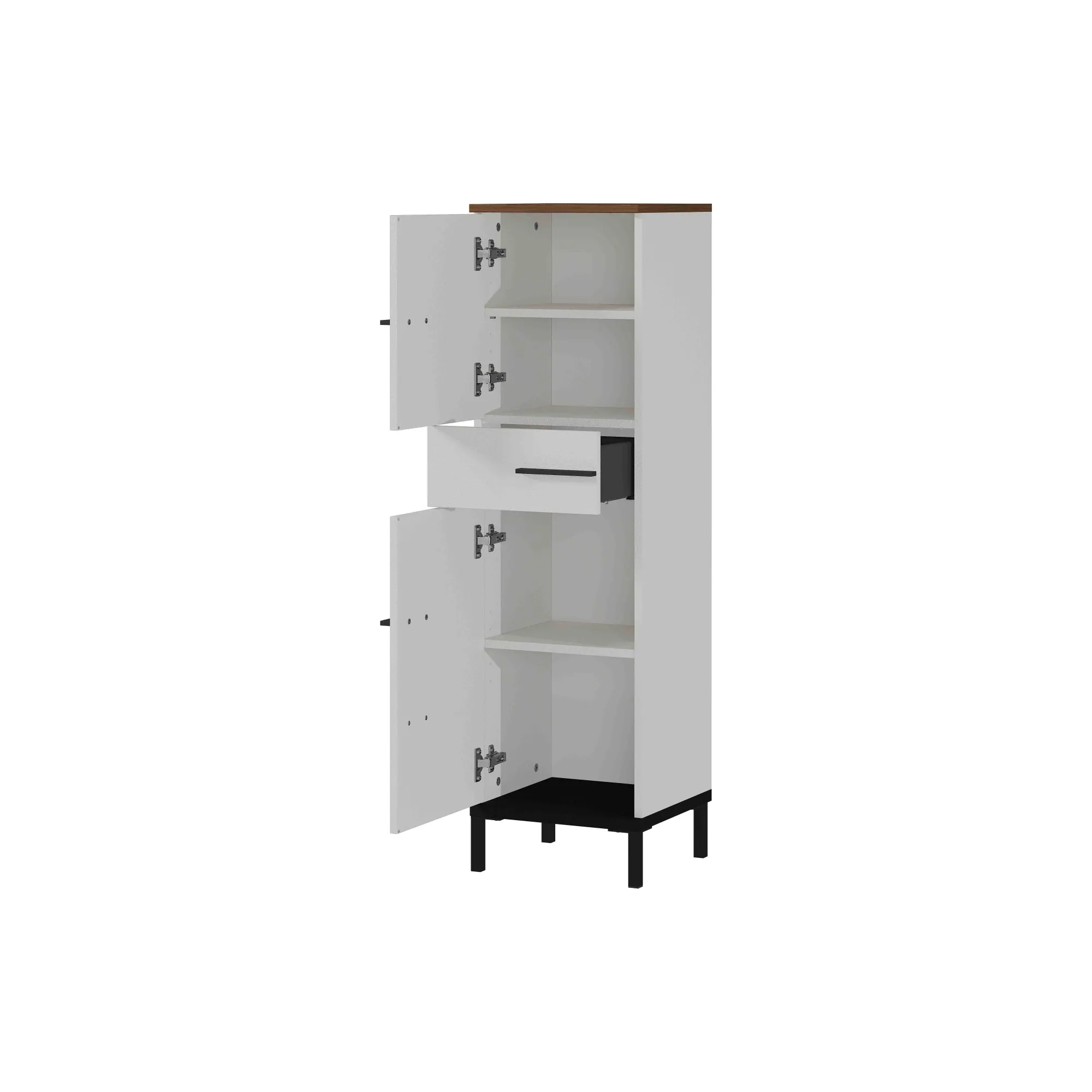 Badkamerkasten^Huisenthuis Badkamer kolomkast Serpa 123 cm Kasjmier Walnoot