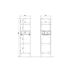 Badkamerkasten^Huisenthuis Badkamer kolomkast Serpa 123 cm Kasjmier Walnoot
